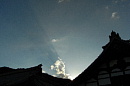 嵐山天龍寺の夕日