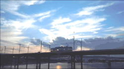 阪堺線大和川橋梁にて