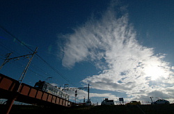 大和川橋梁の信号待ち