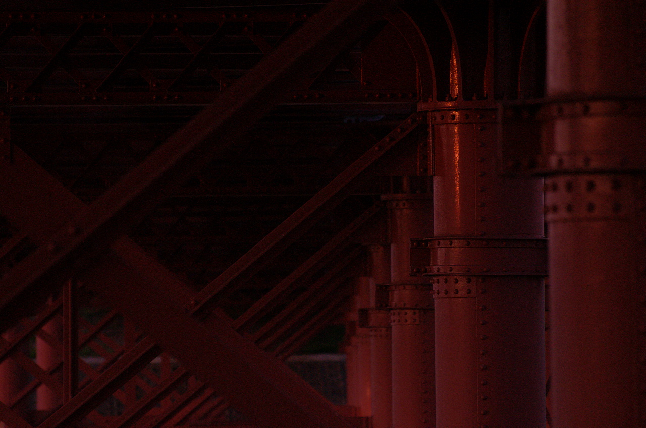 夕暮れの大和川橋梁